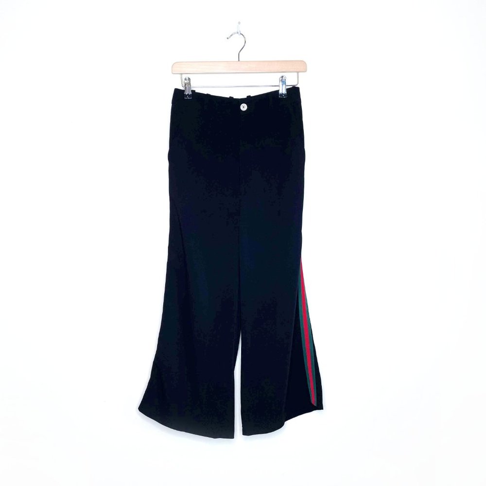 ⚡️SOLD⚡️ gucci black high rise web-striped bootcut pants - size 38 - Picture 2 of 8
